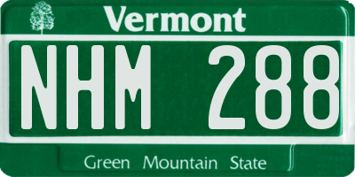 VT license plate NHM288