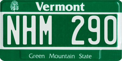 VT license plate NHM290