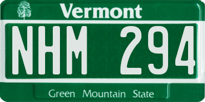 VT license plate NHM294