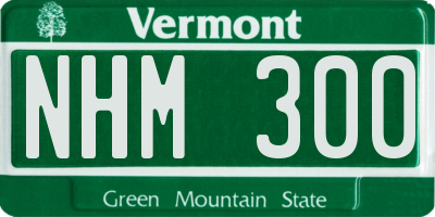 VT license plate NHM300