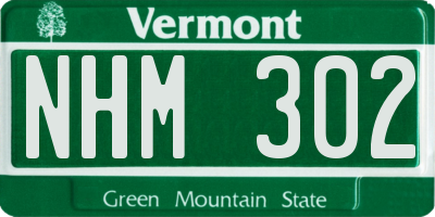 VT license plate NHM302