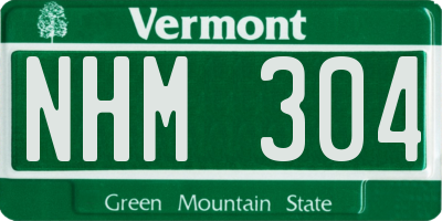 VT license plate NHM304