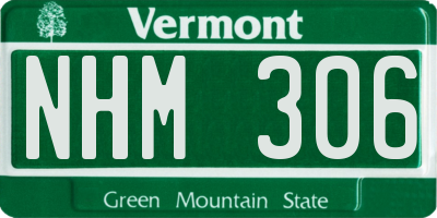 VT license plate NHM306