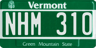 VT license plate NHM310