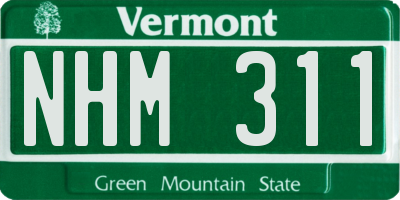 VT license plate NHM311