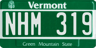 VT license plate NHM319