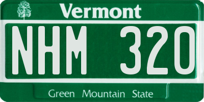 VT license plate NHM320