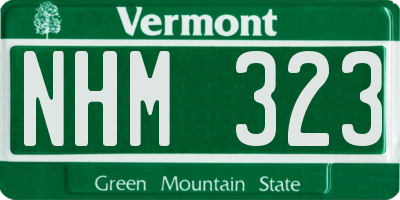 VT license plate NHM323