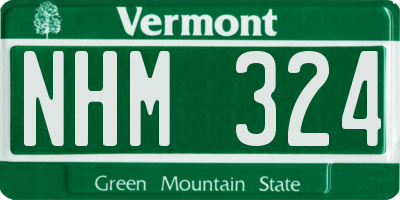 VT license plate NHM324