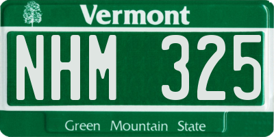 VT license plate NHM325