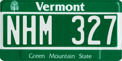VT license plate NHM327