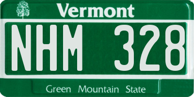 VT license plate NHM328