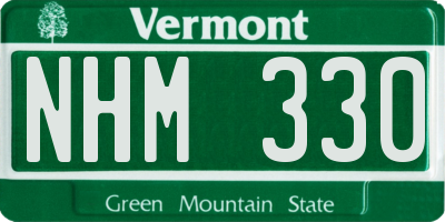VT license plate NHM330