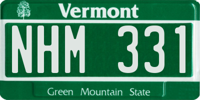 VT license plate NHM331