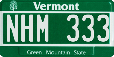 VT license plate NHM333