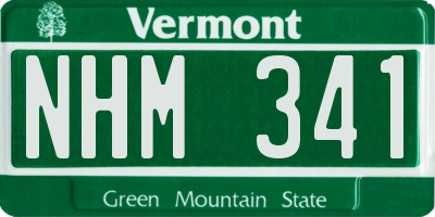 VT license plate NHM341