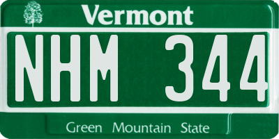 VT license plate NHM344