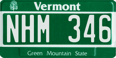 VT license plate NHM346