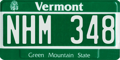 VT license plate NHM348