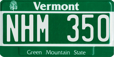 VT license plate NHM350