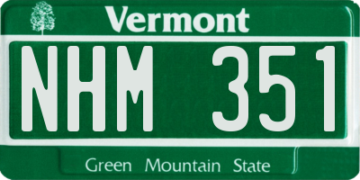 VT license plate NHM351