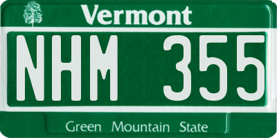 VT license plate NHM355