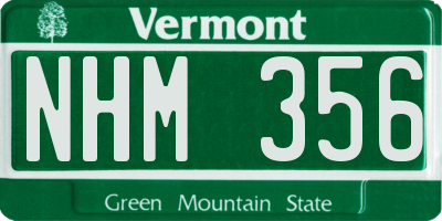 VT license plate NHM356