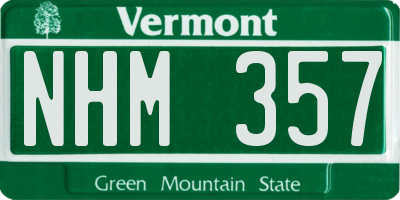 VT license plate NHM357