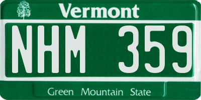 VT license plate NHM359