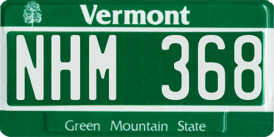 VT license plate NHM368