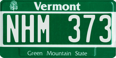 VT license plate NHM373