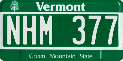 VT license plate NHM377