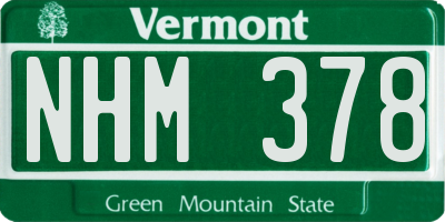 VT license plate NHM378
