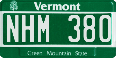 VT license plate NHM380