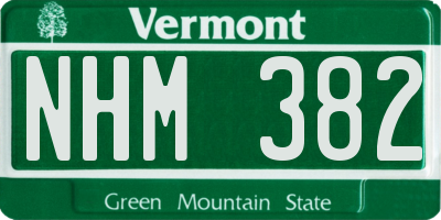 VT license plate NHM382