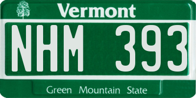 VT license plate NHM393