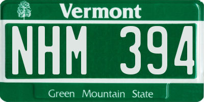 VT license plate NHM394