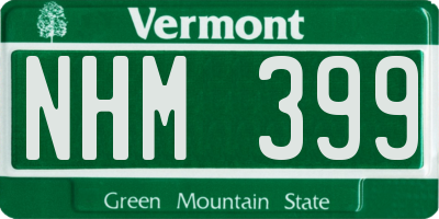 VT license plate NHM399