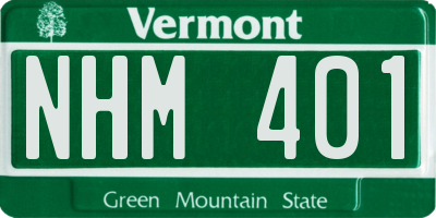 VT license plate NHM401