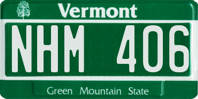 VT license plate NHM406
