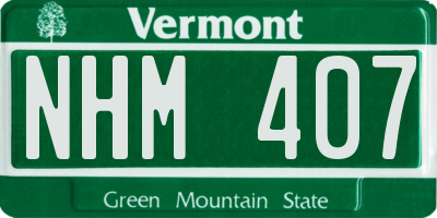 VT license plate NHM407