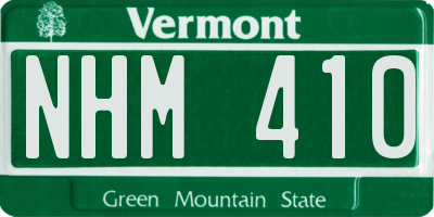 VT license plate NHM410