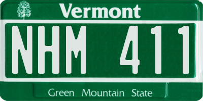 VT license plate NHM411