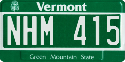 VT license plate NHM415