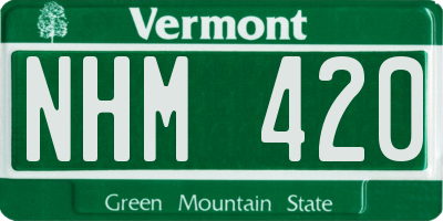 VT license plate NHM420