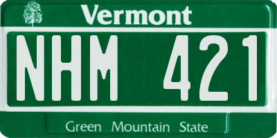 VT license plate NHM421