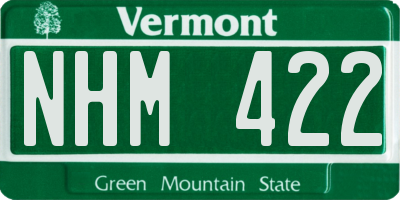 VT license plate NHM422