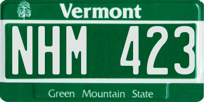 VT license plate NHM423