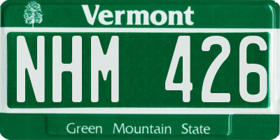 VT license plate NHM426