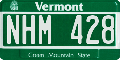 VT license plate NHM428